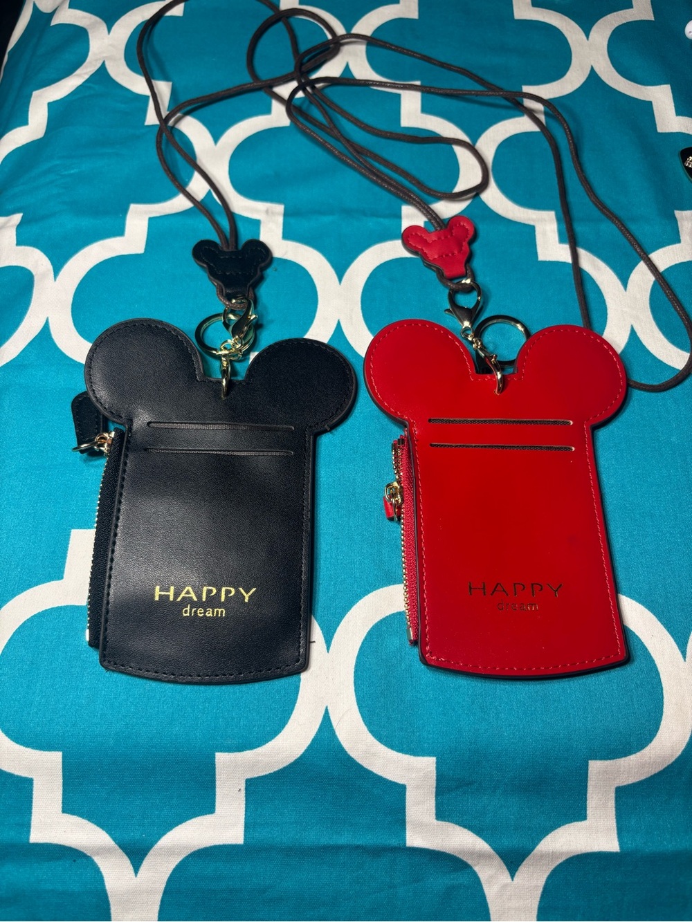 New Mickey Ear Crossbody Card Holders in Black & Red - Picture 1 of 8